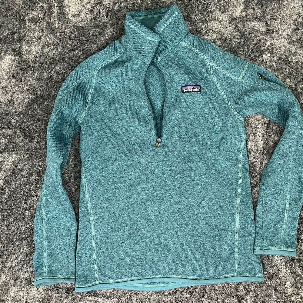 Patagonia Women’s Better Sweater 1/4 Zip Fleece Size S Teal Blue